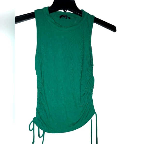 Ambiance Ribbed Tank Top Green S - Picture 1 of 5